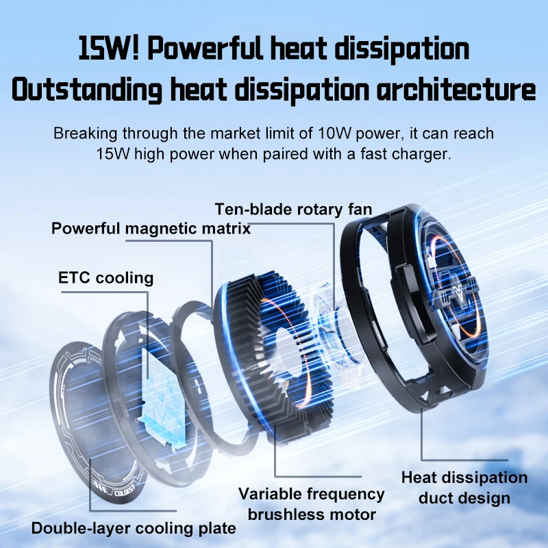 빠른 냉각 마그네틱/클립 반도체 모바일폰 냉각기 강력한 게임 쿨러 라이브 스트리밍용