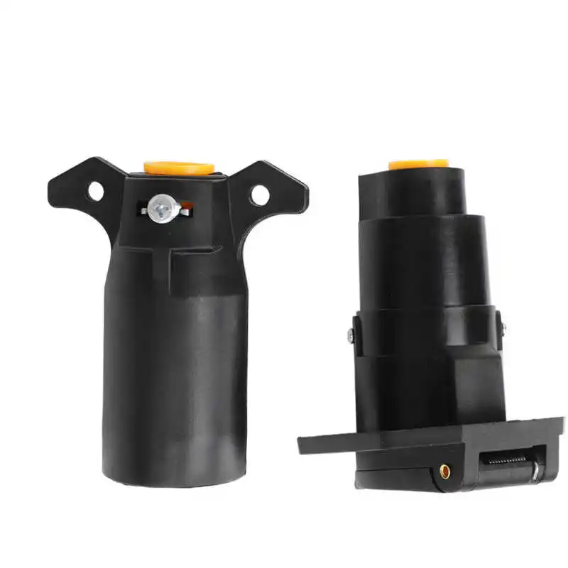 7 핀 라운드 트레일러 커넥터 남성 여성 트레일러 배선 어댑터 플러그, RV 세미 트레일러 용 7 웨이 플러그 스플라이스 커넥터 키트