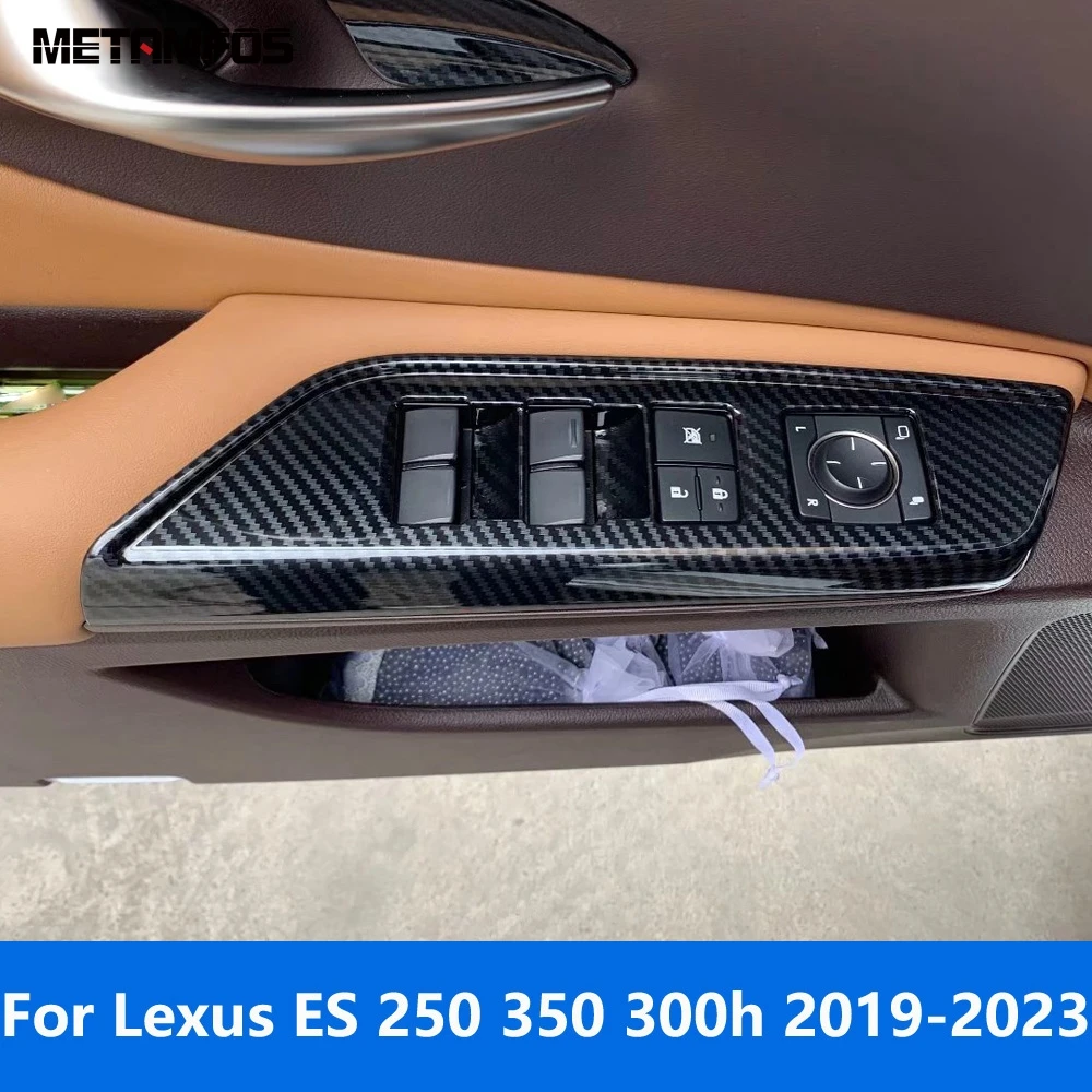 

Крышка стеклоподъемника из углеродного волокна для Lexus ES 250 350 300h 2019-2022 2023, внутренняя отделка подлокотника, аксессуары для стайлинга автомобиля