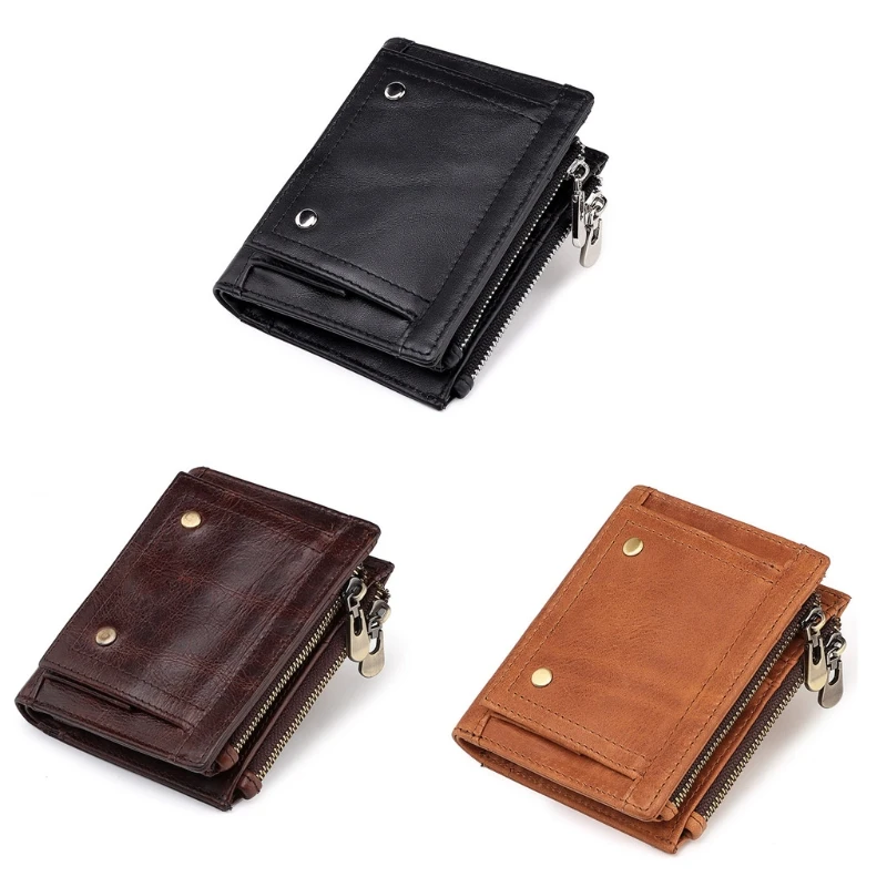 

Vintage Men's Leather RFID Bifold Short Wallet Coin Change Purse Credit Card Holder E74B