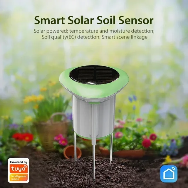 Tuya Smart Solar Soil Sensor IP66 Waterproof 3 in 1 App Control Soil Temperature & Moisture & EC Detection 3