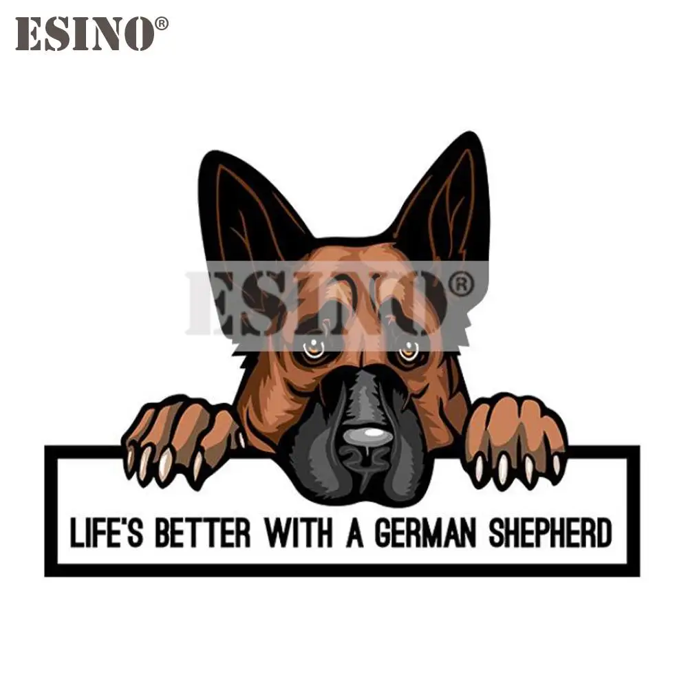 

Автомобильный Стайлинг «жизнь лучше с немецкой овчиной», автомобильный аксессуар, креативная ПВХ водонепроницаемая наклейка, автомобильная виниловая наклейка на весь корпус