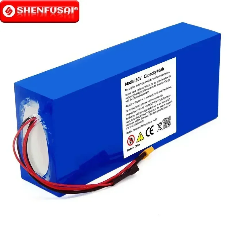 

24 years60V 40ah 21700 16s4p Electric scooter bateria 67.2v 40AH Electric Bicycle Lithium Battery 1000W 2000W ebike batteries