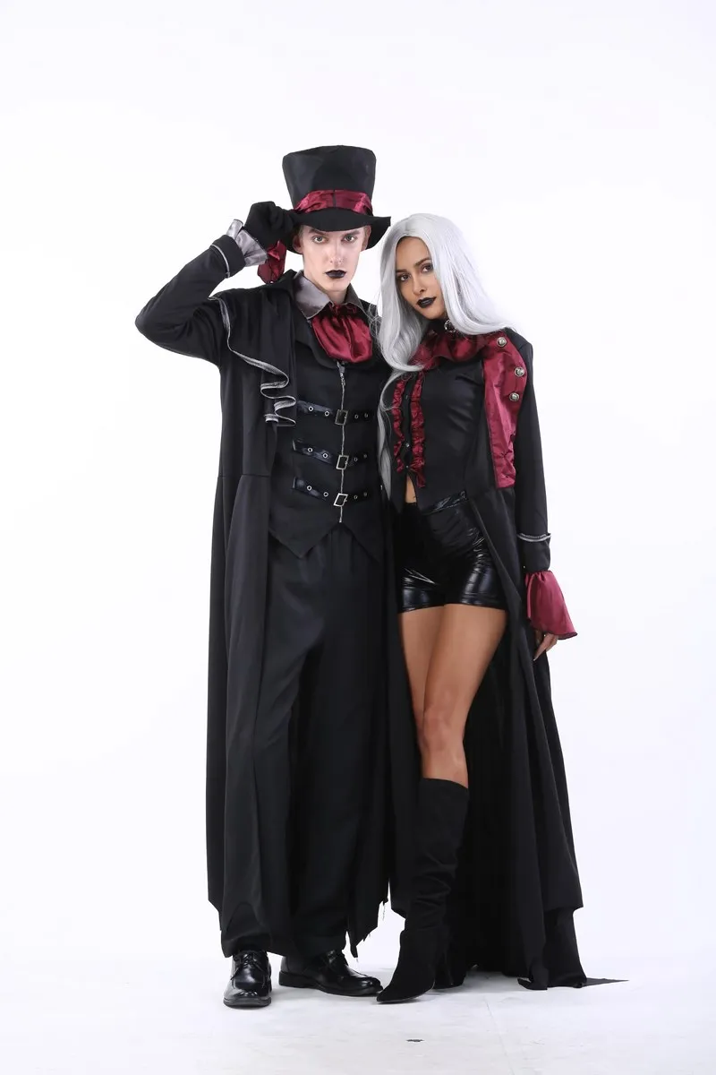 Halloween Costume Couple Vampire Costume Masquerade Stage Costume Devil  Cosplay Costume Zombie Ghost Dress for Adult Men Women