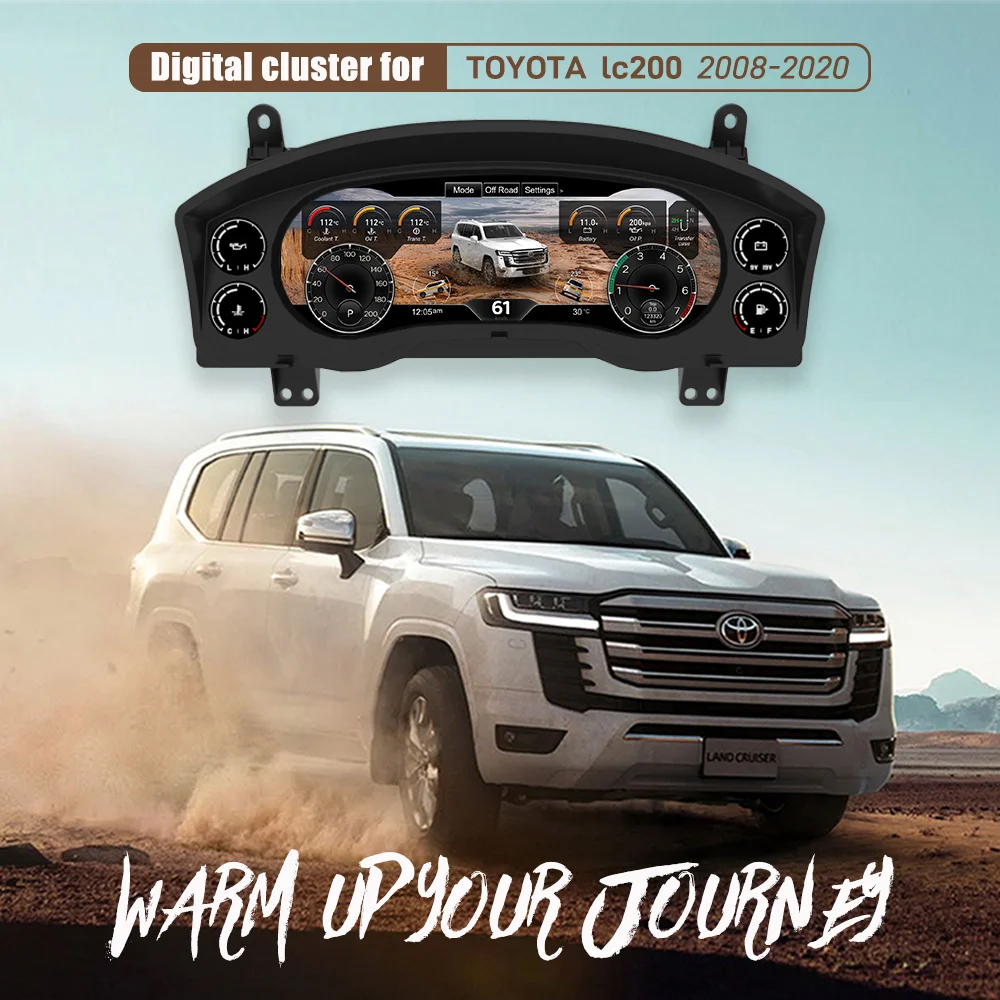 Panel de Instrumentos LCD HD de 12.3 Pulgadas para Toyota LandCruiser LC200 2015-2020, Tablero Digital Plug and Play con 4 Temas de Interfaz de Usuario 1