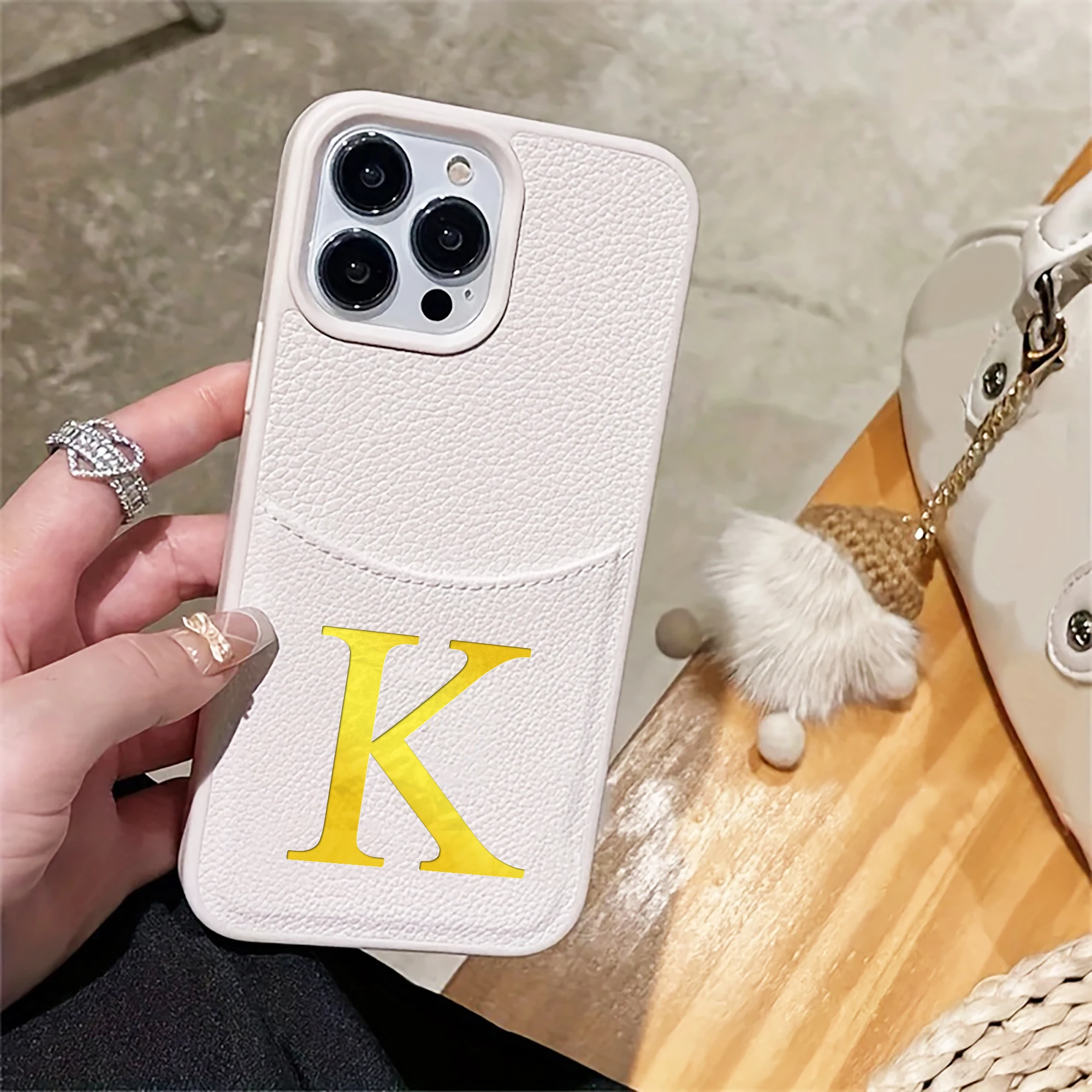 Custom Name Initial Big Letter Insert Card Phone Case For thumbnail 7