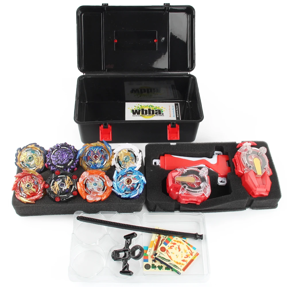 Burst Bey Superking Booster Starter Kit, Metal Battle Tops Spinning Gyro Box Case Set with Sparking Flashing Launchers Gift