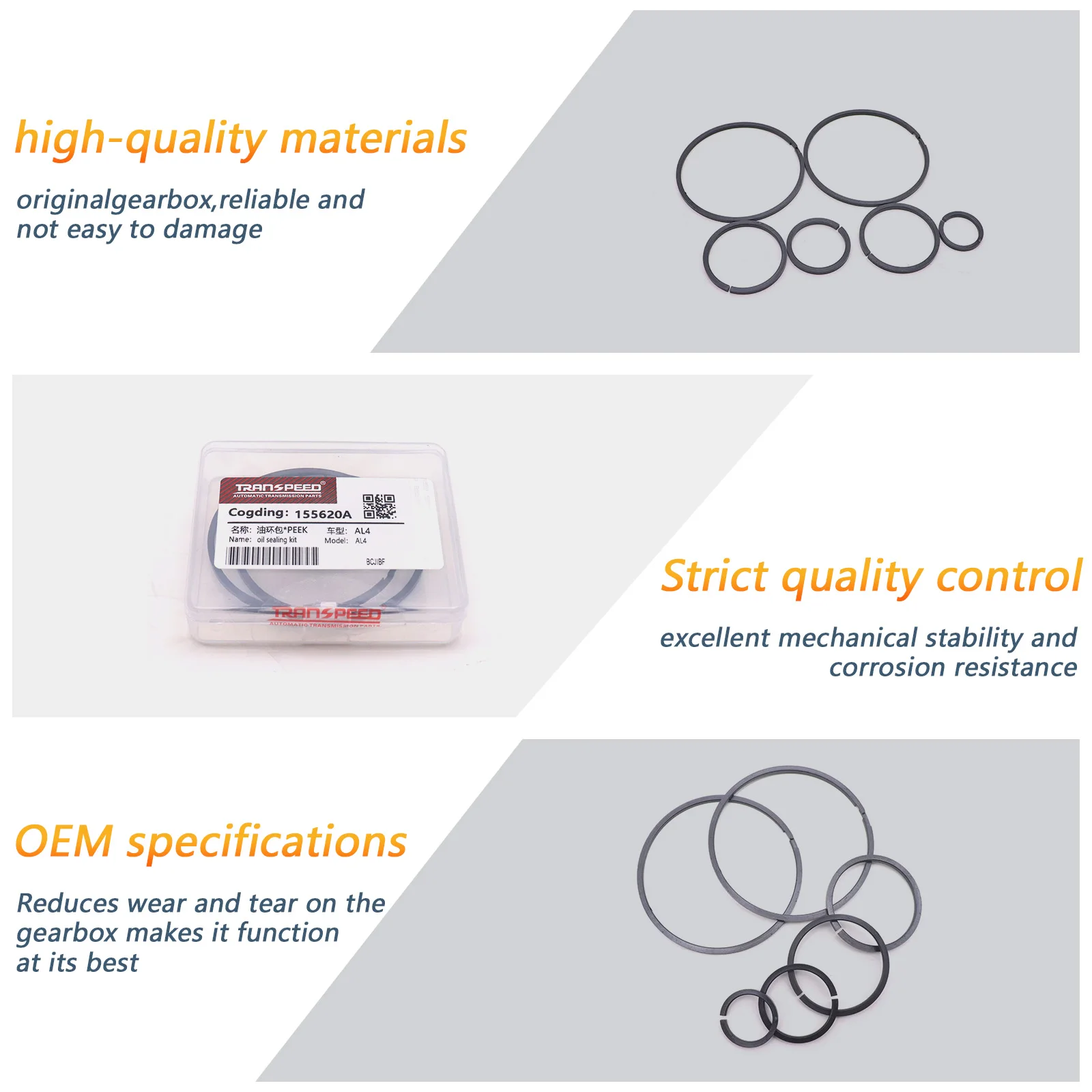 TRANSPEED DPO AL4 Transmission Oring Kit Oil Sealing Rings Kits For Peugeot 307 206 207 306 406 Citroen Renault 6PCS/Set