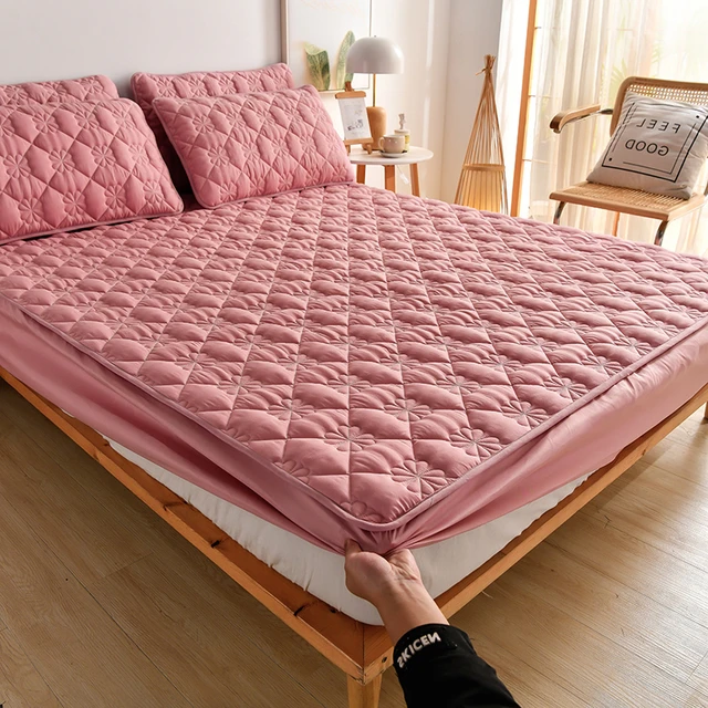 Funda de colchón elástica impermeable, Protector de sábanas, suave, de  látex, Color sólido, 150/160/180x200 - AliExpress