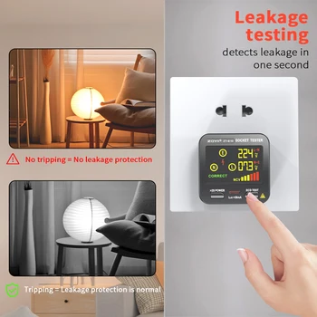 ZOYI Digital Smart Socket Tester Voltage Test Socket Detector US UK EU Plug Ground Zero