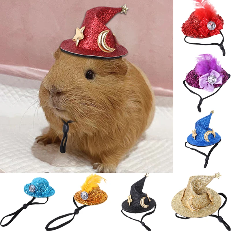 Pet Hat For Hamster Rat Guinea Pig Adjustable Small Animals Hats Pets Accessories Party Costume Caps pet headgear hamster supplies