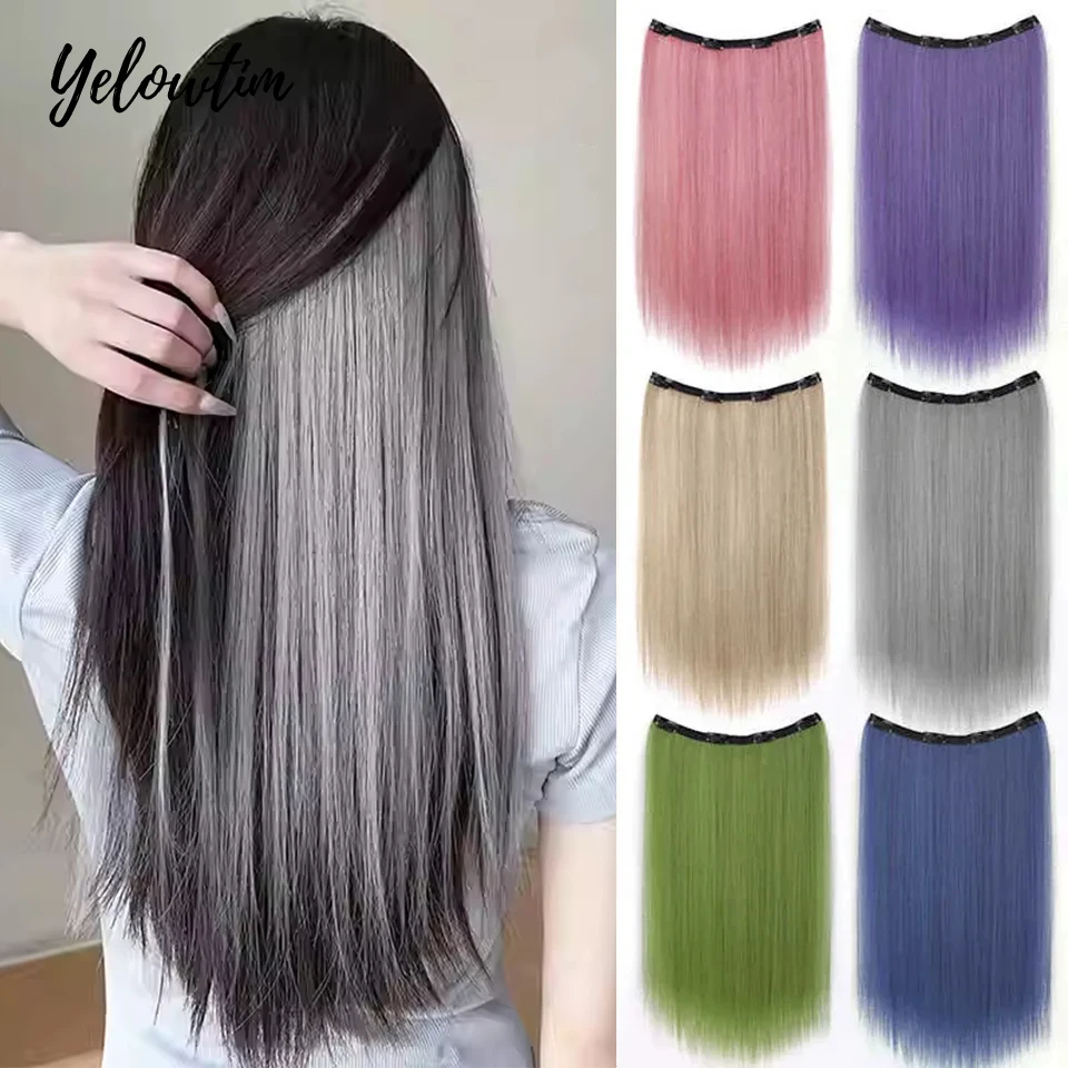 Hair Extensions Synthetic Long Straight U-Shaped for Women