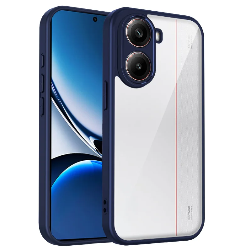 HD Clear Shockproof Transparent Phone Case with PC Back and TPU Bumper