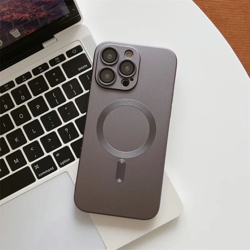 Fashion Luxury Matte Magnetic Case For iPhone 15 14 13 12 11 Pro Max Plus Phone Cases For Magsafe Shockproof Bumper Soft Cover