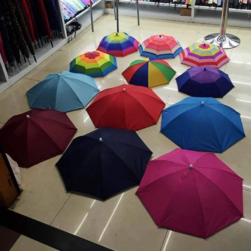Umbrella Hat Foldable Outdoor Headwear for Women Men Fishing Camping Beach