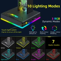 RGB Gaming Headphone Stand Dual USB Port 3.5mm Audio Port 10 Lighting Effects Desktop Gaming Headset Holder Hanger for Gamer PC - Image 4
