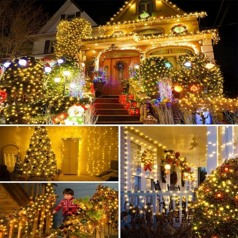 1000LED Fairy String Lights Christmas Garland Outdoor Decor Lights Waterproof with Remote for Tree Street Wedding Party
