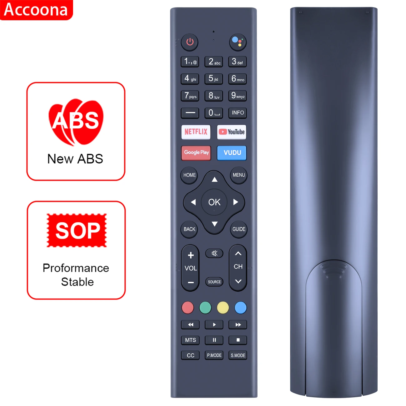 

Remote control for Sceptre Android UMC and SRC Series TV KT1946-HG 280401010470 8142026670099K A322BV-SRC A515CV-UMC