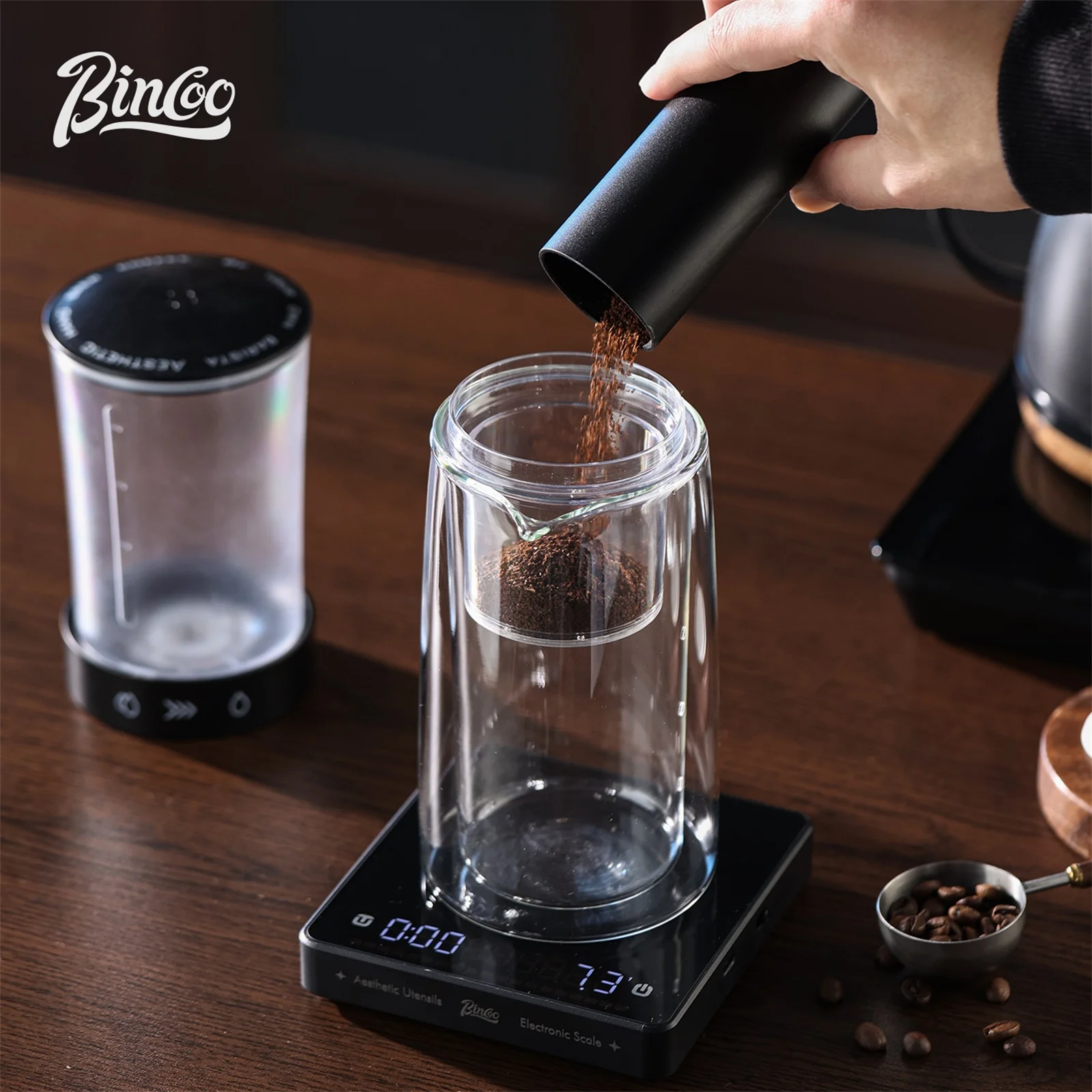 صانع القهوة الباردة من بينكو بتصميم زجاجي مزدوج ال...