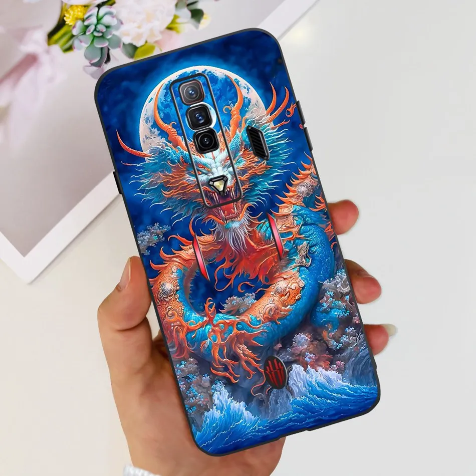 Fashion Cool Pattern Black Silicone Phone Case for ZTE Nubia Red Magic Series