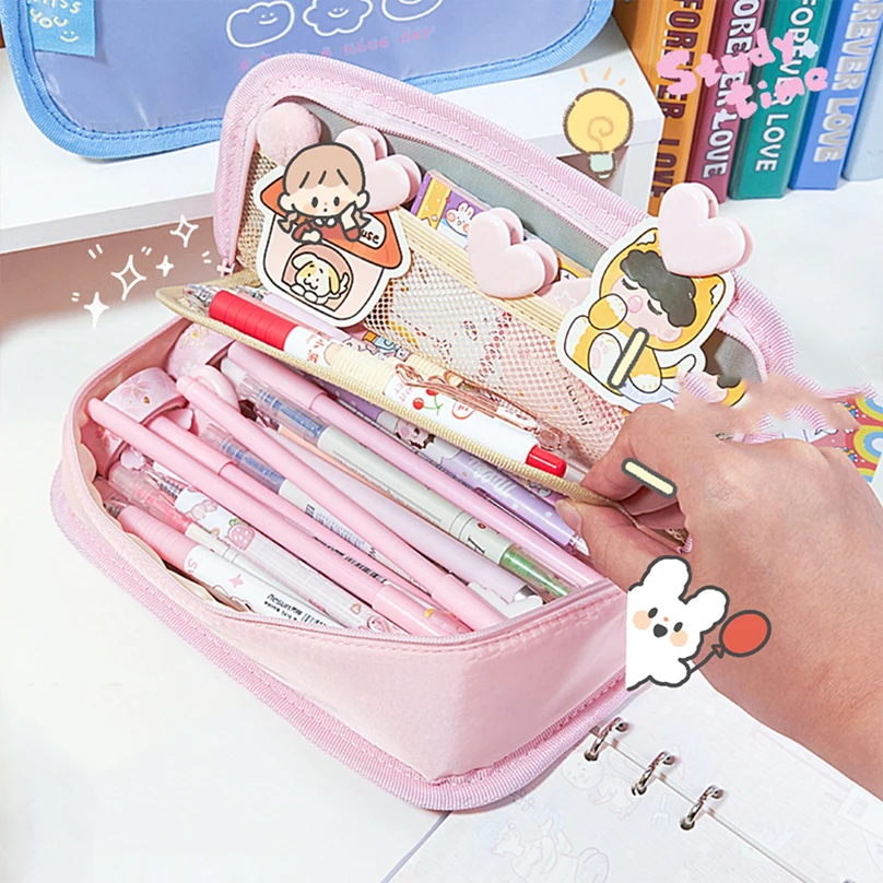 Pencil Case Lapiceras Estuche Escolar Rabbit Pencil Box Cute Pouch Pen Case  Japanese School Stationery Aesthetic Kawai Kalemlik - AliExpress