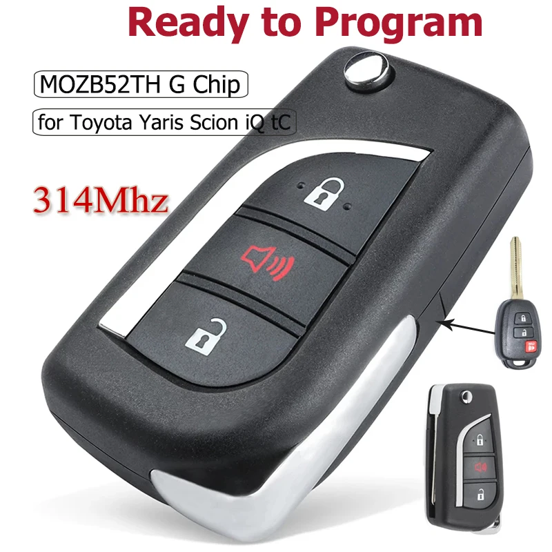 KEYECU-Upgraded-Flip-Remote-Key-314MHz-Fob-for-Scion-tC-iQ-for-Toyota ...