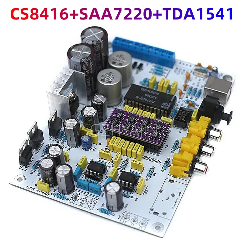 

Latest CS8416+SAA7220+TDA1541 DAC Decoder Board Coaxial Fibre Optic USB Input Without IC And SAA7220P