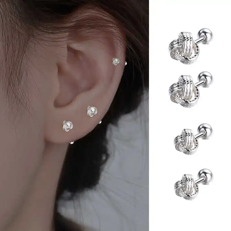 Silver Serenity Cross Screw Stud Earring for Women - Vintage High-Luxury Fashion Accessory