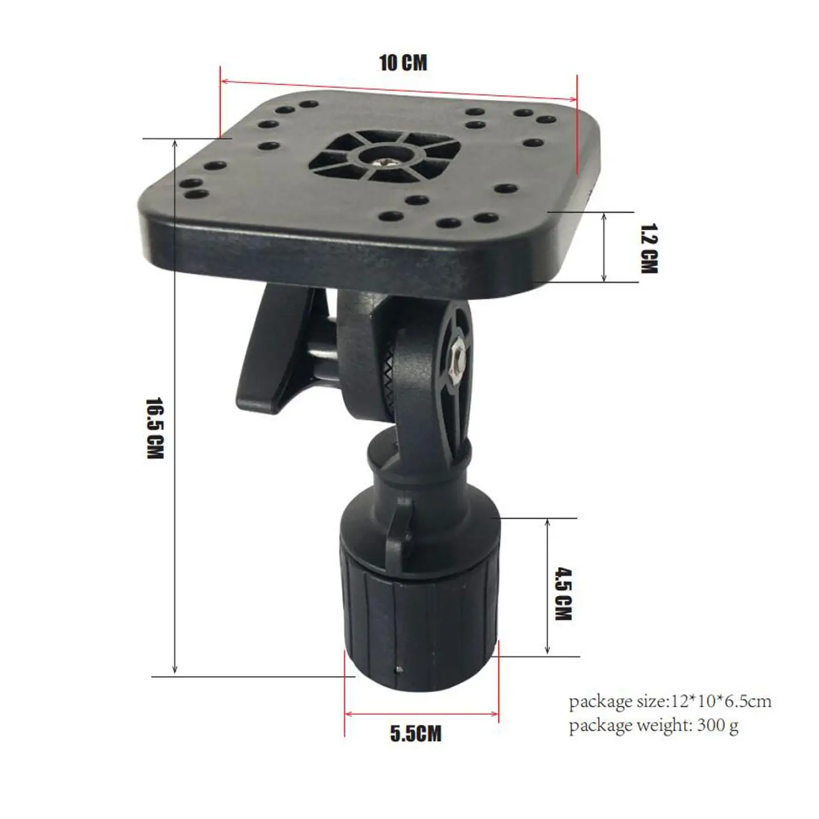 Electronics Fishfinder Mount for Kayak Boat Universal Mounting Plate Black