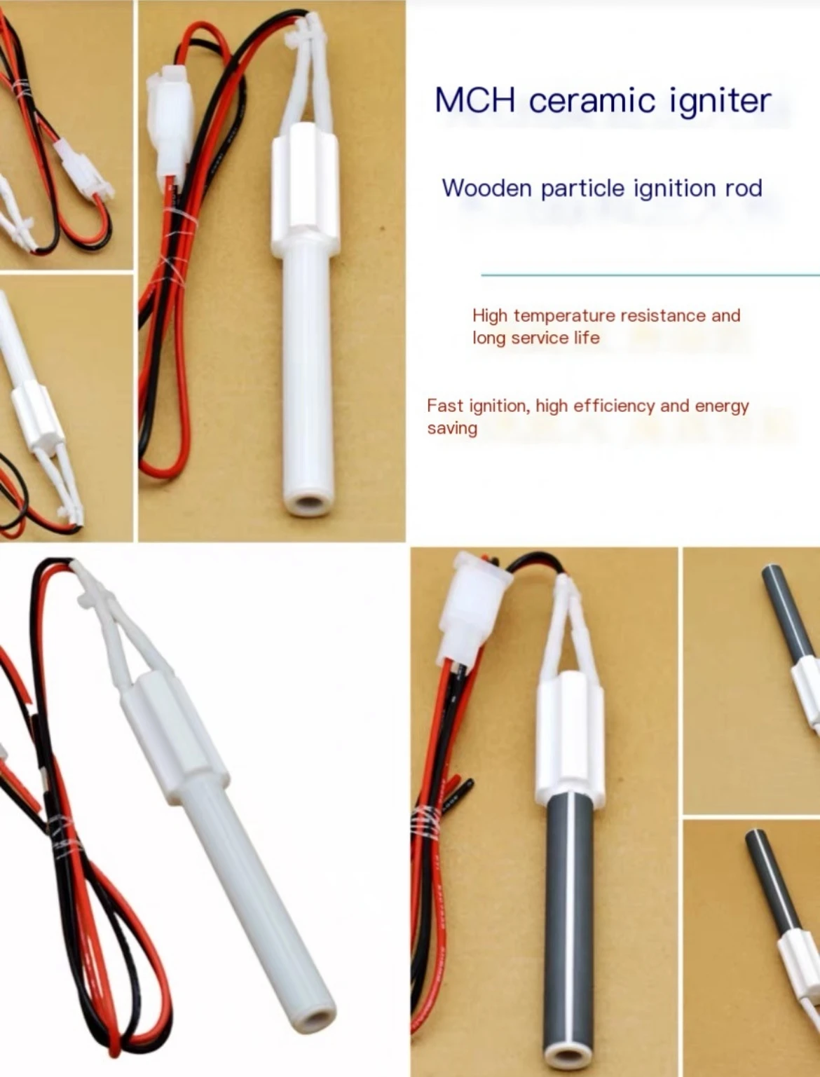 Pellet Stove Ignitor 1PCS 220V Ceramic Igniter Ceramic Heating Tubespark plug for pellet stove 300W