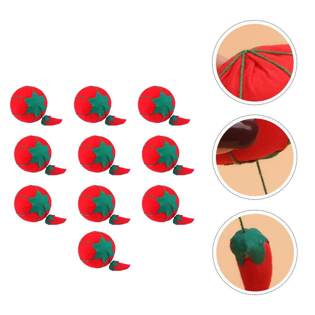 

10 Pcs Tomato Cotton Needling Crochet Hooks Handcraft Tool Accessories Patchwork Pin Cushion Pp Stitch Man Needle Holder