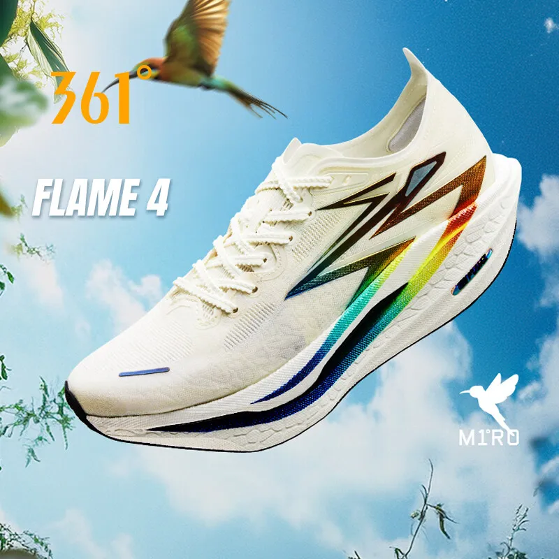 361 Degrees Flame 4.0 Men Running Shoes New Carbon Plate Racing