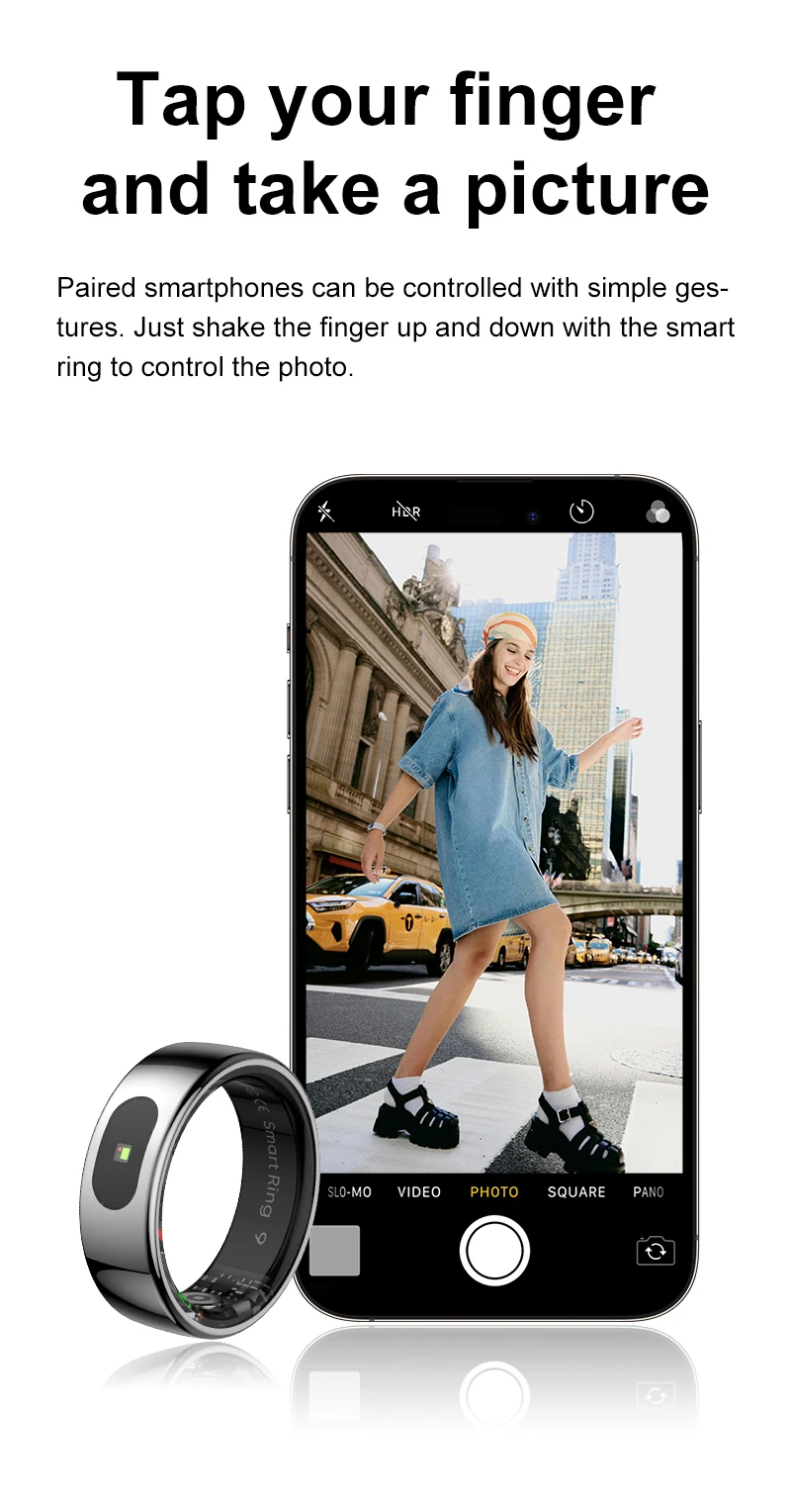 New R08 Smart Ring With Charging Case Smart Touch Screen Health Monitor Sports Fitness Tracker IP68 5ATM Waterproof Smart Ring