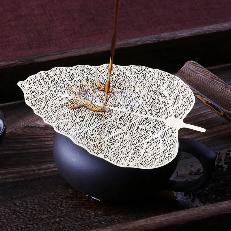 Metal Leaf Tea Leakage Tea Set Accessories Residue Filter Can Be Used As Bookmark And Easy To Clean