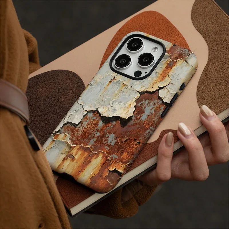 Dual-Texture Rustic Wind Phone Case and Screen Protector Combo