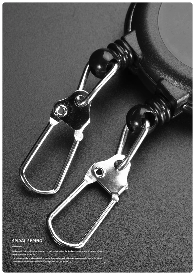65 cm einzigartiger doppelköpfiger Design-Schlüsselanhänger, multifunktionale Rolle, einziehbarer Schlüsselbund, Tasche, Rückstoß, Ausweishalter, Schlüsselanhänger H63 – Detail 7