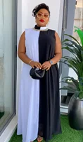 2024 Sleeveless Elegant African Dresses for Women 2024 New Fashion Africa Chiffon Long Maxi Dress Casual Loose Solid Beach Dress 5