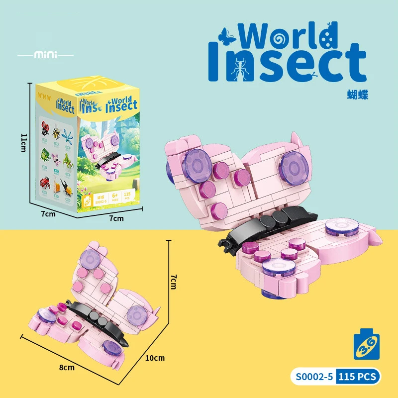 Insect-Themed Mini Building Blocks Set - Creative 3D Construction Toy