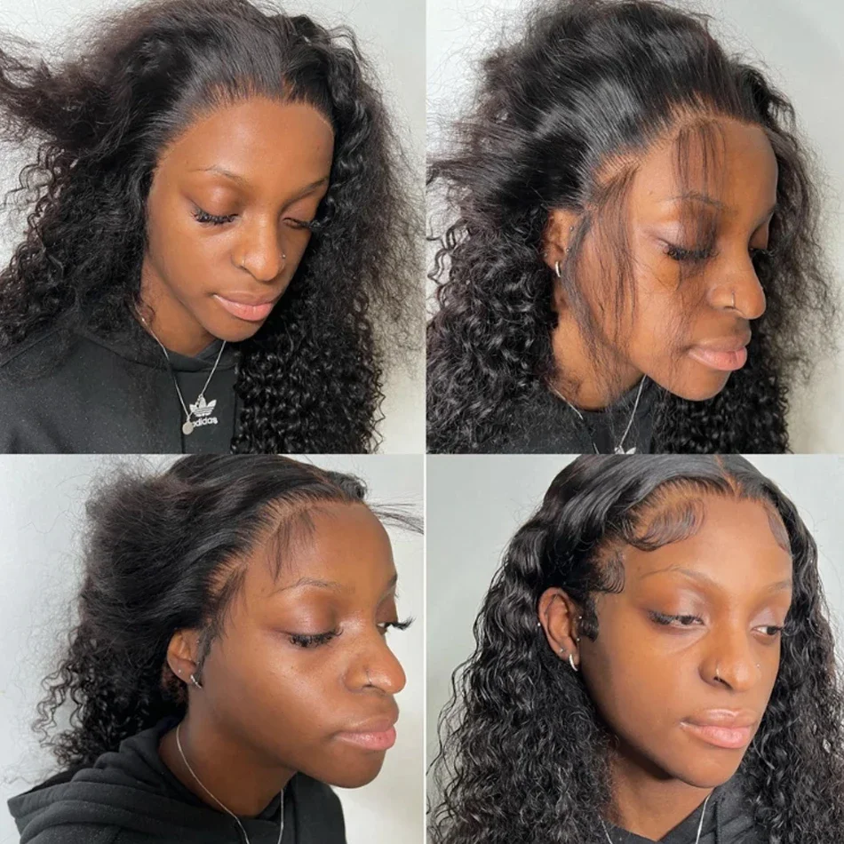 Human Hair Wig Lace Front Wig Human Hair Wigs Front Lace Wig Water Wave Short Bob Wig Brazilian Virgin Human Hair Wet And Wavy 13x4 Dark Black Lace Front Wigs Pre Plucked For Black Women