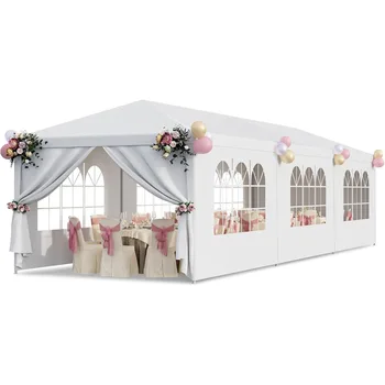 10×30 ft Party Tent – Heavy-Duty Waterproof Canopy with 8 Removable Sidewalls 1
