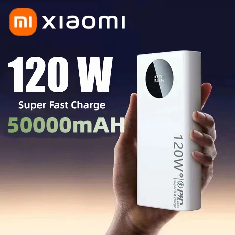 Power Bank 50000mAh 120W Fast Charging For iPhone Samsung Huawei