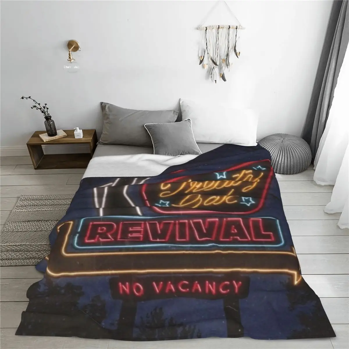 Throw Blanket Treaty Oak Revival No Vacancy Micro Fleece Blanket Four Sizes Cartoon Portable For Living Room AntiPilling Blanket 3