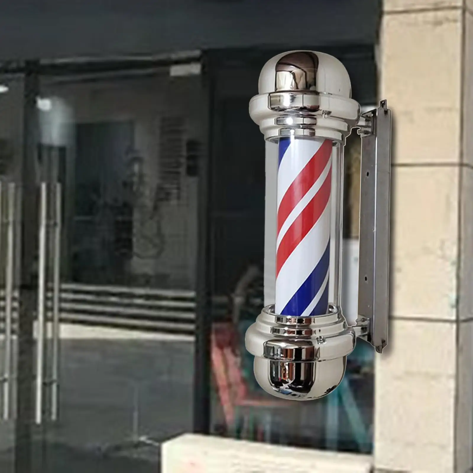 Rotating Barber Pole Lights LED Strips Night Lights Wall Mounted Hair Salon for Indoor Hairdressing Window Street