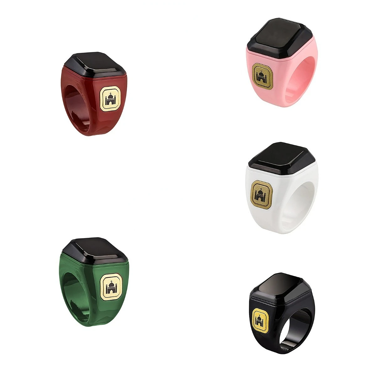 

Высококачественное пластиковое умное кольцо Zikr, цифровой счетчик Tasbih Tally для мусульман, 5 молитвенных часов, напоминания о вибрации, Bluetooth, 1 комплект