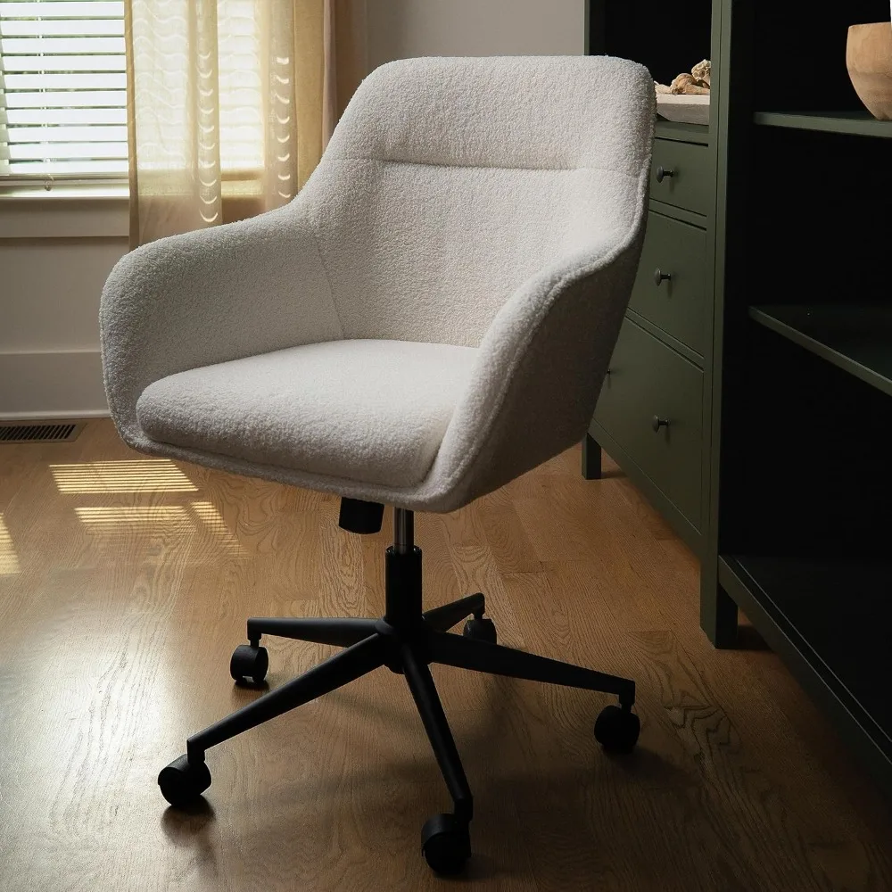 

Ergonomic Chair Modern Adjustable Height Office Chair With Padded Seat/Armrests White/Oil Rubbed Bronze Computer Armchair Gamer