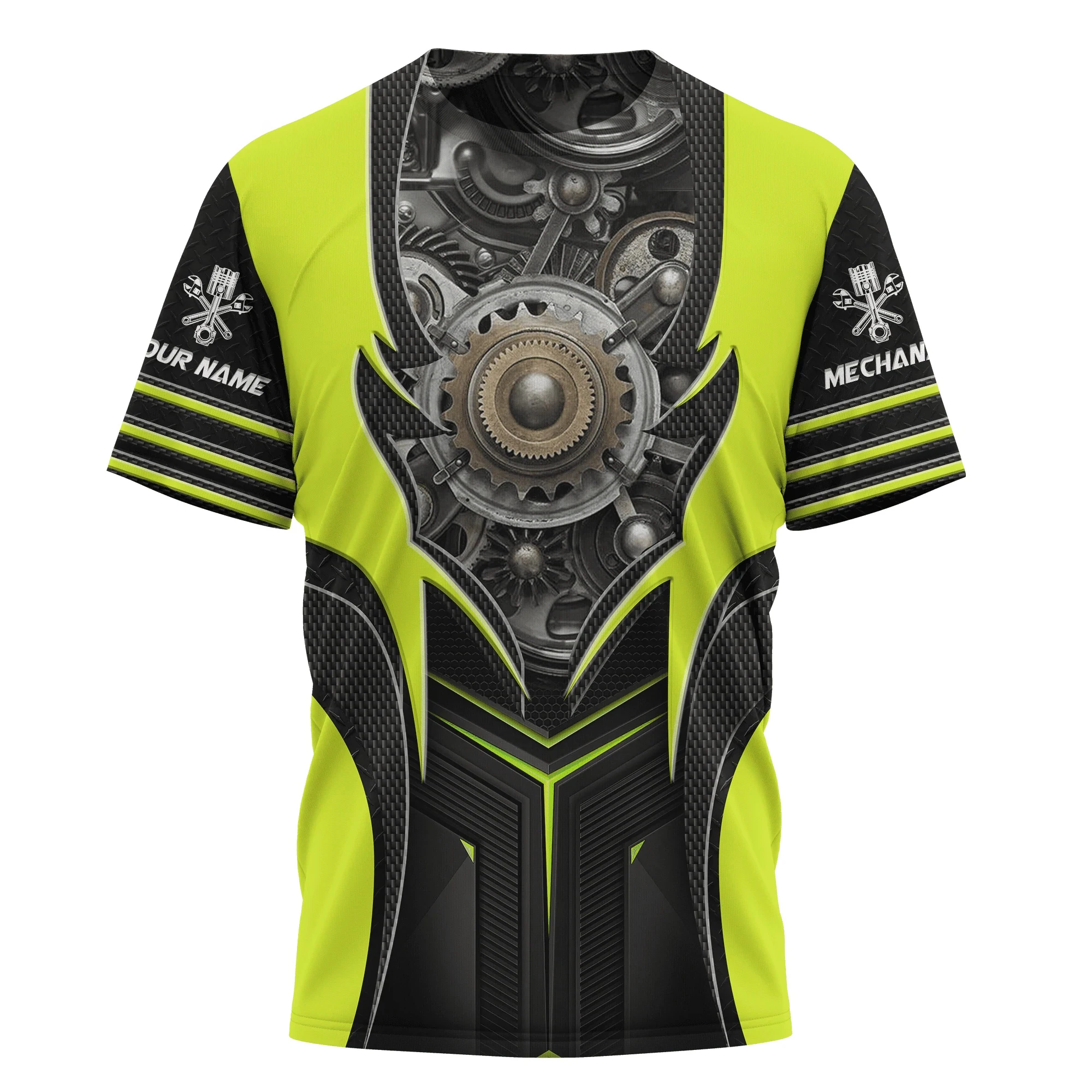 

Мужская футболка, повседневный спортивный пуловер большого размера, Винтажная футболка, летняя одежда, топы с персонализированным именем механика, круглым вырезом и 3D-принтом