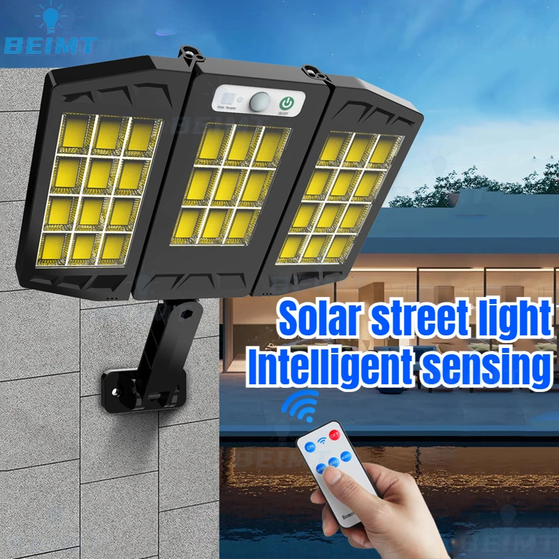 384LED / 33COB Solar Waterproof Outdoor Courtyard Light LED Lighting Household Remote Control Wall Mounted Induction Path Lamp