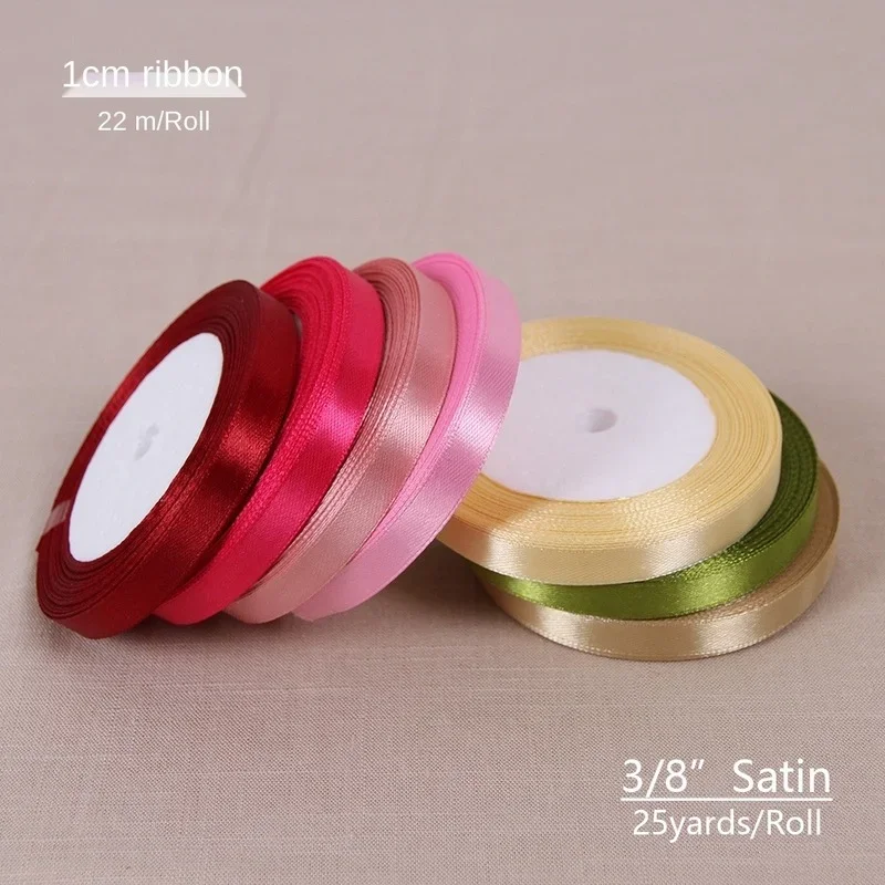 10mm Satin Ribbon - Crafting and Decorative Supplies (25 Yards)