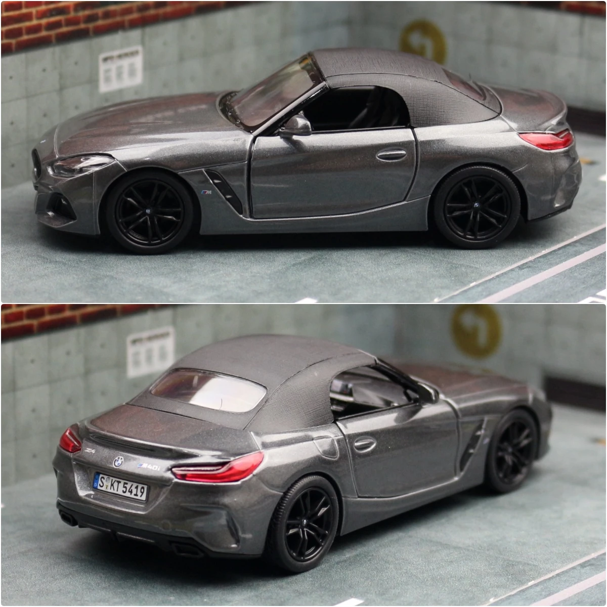 KiNSMART Toy Car Model 1/34 BMW Z4 M40i Roadster Convertible Alloy Diecast Miniature Vehicle Collection Gift For Children Boy 5