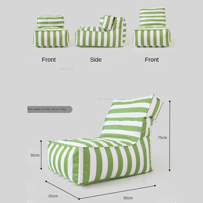 Creative Waterproof Outdoor Sofas Modern Outdoor Furniture Beach Bar Lounge Chair Home Garden Patio Leisure Lazy Bean Bag Chair